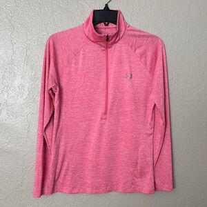 Under Armour Heat Geat Tech 1/2 Zip Pullover Women’s Pink Running Gym Medium